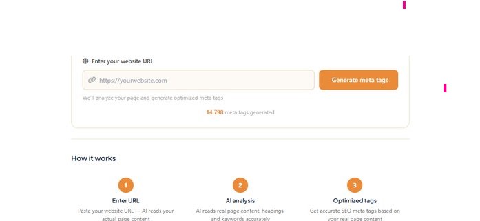 Enter your website URL step in the AI Meta Tag Generator